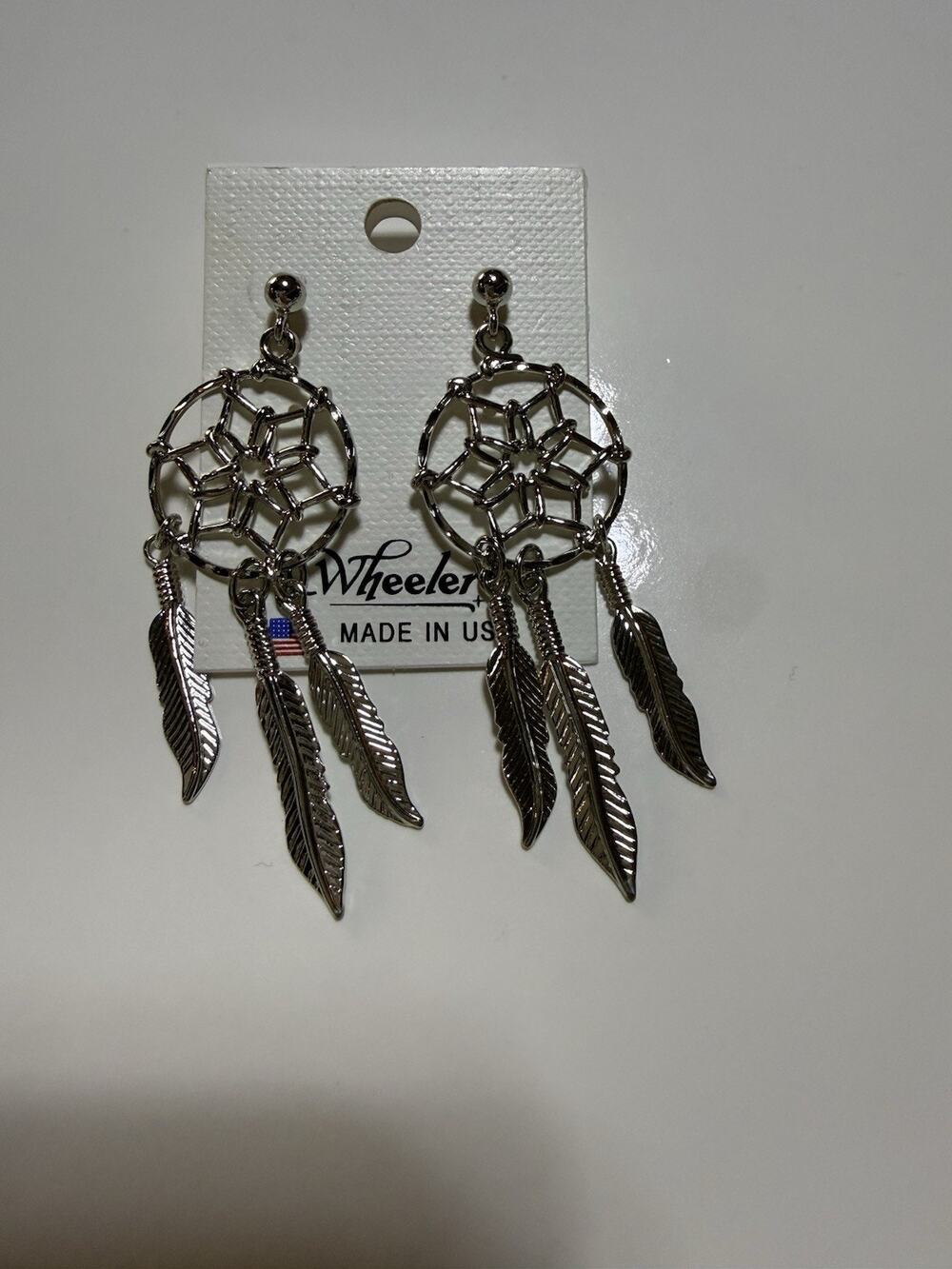Vintage Y2K Dreamcatcher Dangle Earrings Feather Boho Western Festival Hippie